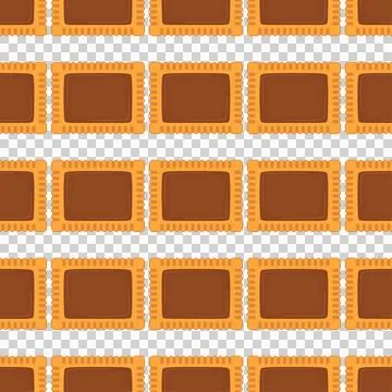 Pattern homemade cookie different taste in pastry biscuit Stock Illustration