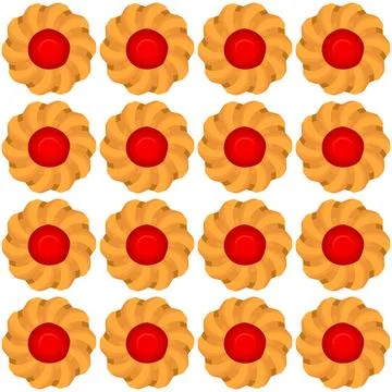 Pattern homemade cookie different taste in pastry biscuit Stock Illustration