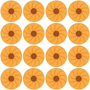 Pattern homemade cookie different taste in pastry biscuit Stock Illustration