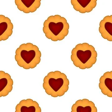 Pattern homemade cookie different taste in pastry biscuit Stock Illustration