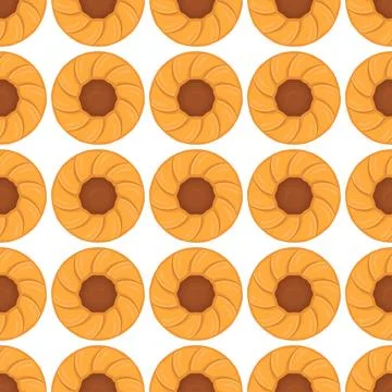 Pattern homemade cookie different taste in pastry biscuit Stock Illustration