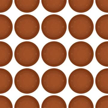 Pattern homemade cookie different taste in pastry biscuit Stock Illustration