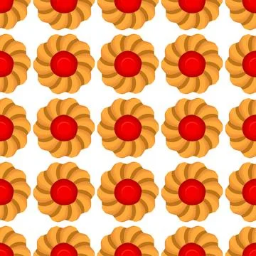 Pattern homemade cookie different taste in pastry biscuit Stock Illustration