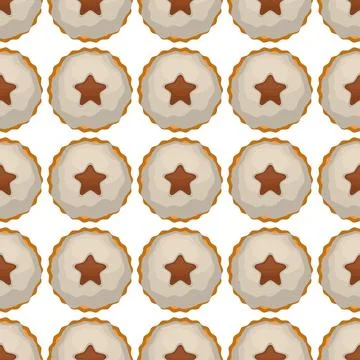 Pattern homemade cookie different taste in pastry biscuit Stock Illustration