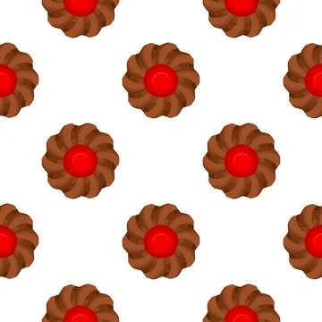 Pattern homemade cookie different taste in pastry biscuit Stock Illustration