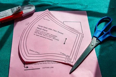 Pattern for homemade face mask Stock Photos