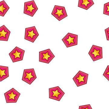 Pattern honor star badge cartoon vector Illustrazione stock