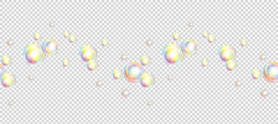 Pattern horizontal soap bubbles watercolor イラスト素材