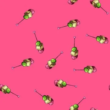 Pattern horsd'oeuvre canape sketch hand drawn Stock Illustration