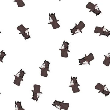 Pattern horse hand puppet cartoon vector 库存插图