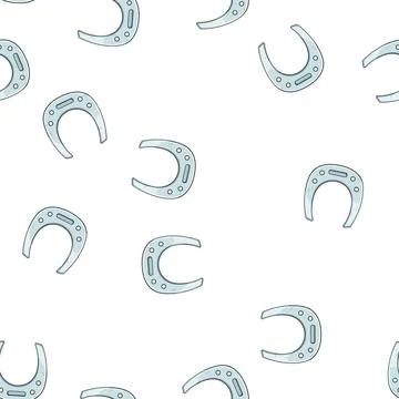 Pattern horse horseshoe cartoon vector Stock Illustration