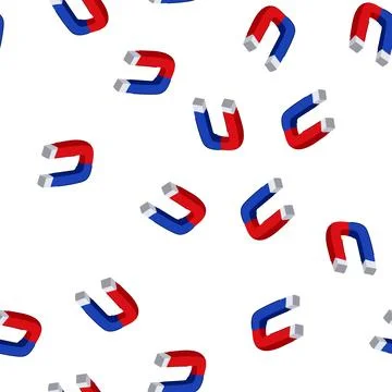 Pattern horseshoe magnet cartoon vector Stock Illustration