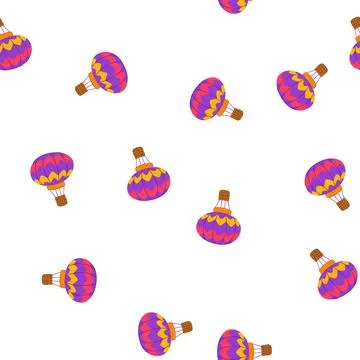 Pattern up hot air balloon cartoon vector イラスト素材