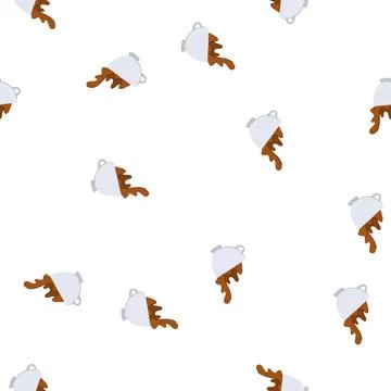 Pattern hot coffee cup splash cartoon vector Stock-Illustration