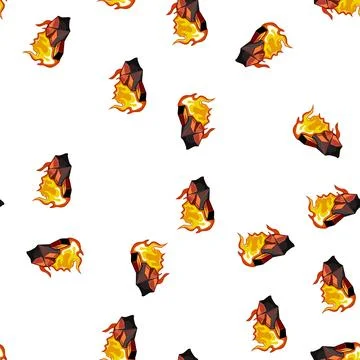 Pattern hot fire charcoal cartoon vector Stock Illustration