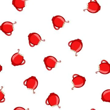 Pattern hot marshmallow cup cartoon vector Stock Illustration