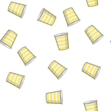 Pattern hot paper cup cartoon vector Ilustração Stock