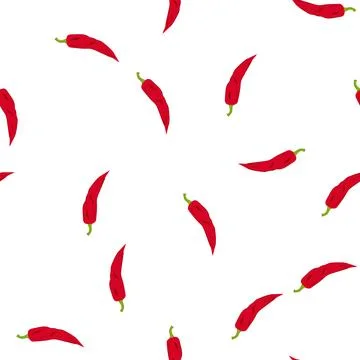 Pattern hot pepper chili cartoon vector Stock Illustration