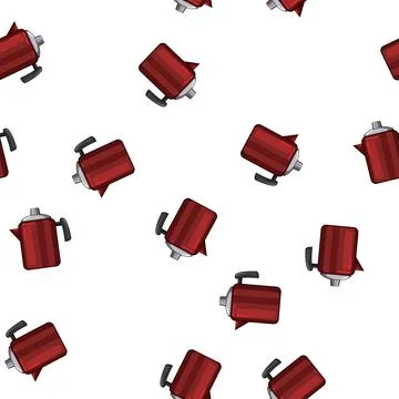 Pattern hot percolator pot coffee cartoon vector Stock Illustration