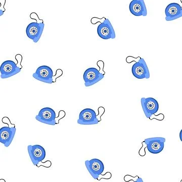 Pattern hotline telephone retro cartoon vector Stock Illustration