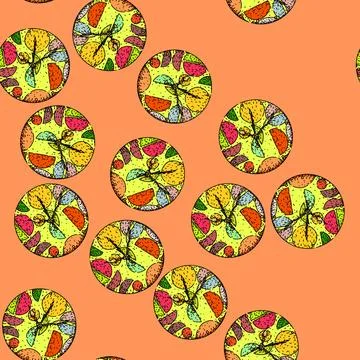 Pattern hour clock sketch hand drawn イラスト素材