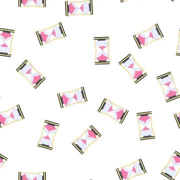 Pattern hour sandglass cartoon vector Stock Illustration