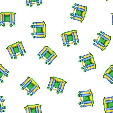 Pattern house inflatable castle cartoon vector Stock Illustration