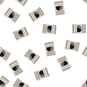 Pattern house kitchen stove cartoon vector Illustrazione stock