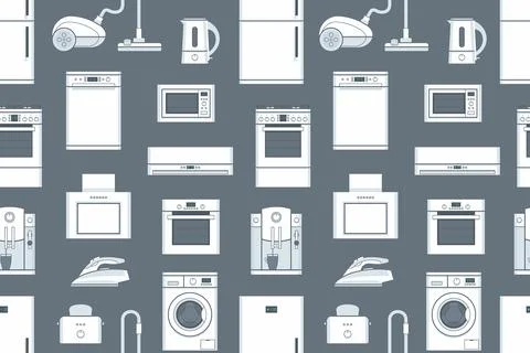 Pattern with Household Appliances Stock Illustration