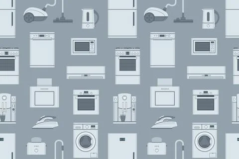 Pattern with Household Appliances Stock Illustration