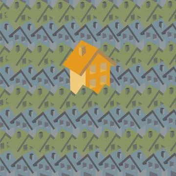 Pattern with houses Stock Illustration