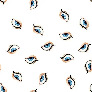 Pattern human eye cartoon vector Stock Illustration
