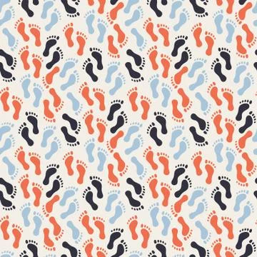 Pattern with human footprints Stock Illustration