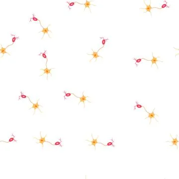 Pattern human neurons cartoon vector Stock Illustration