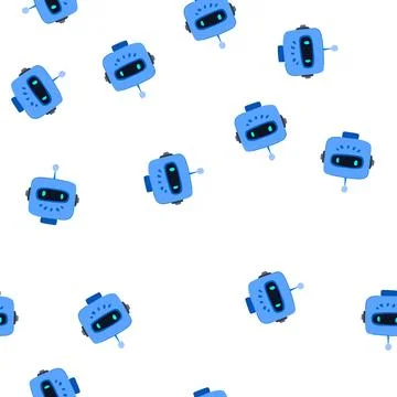 Pattern humanoid robot head cartoon vector Stock Illustration