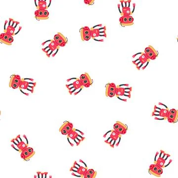 Pattern humanoid robot toy cartoon vector Illustrazione stock