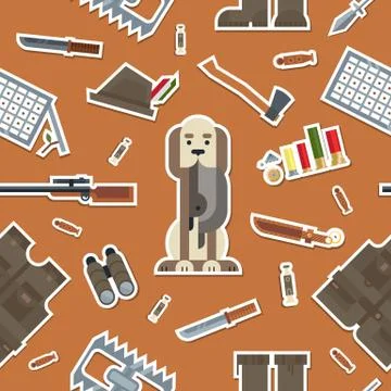 Pattern hunting tools, equipment Stock Illustration