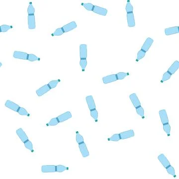 Pattern hydration plastic water bottle cartoon vector Stock Illustration