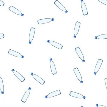 Pattern hydration plastic water bottle cartoon vector Stock Illustration