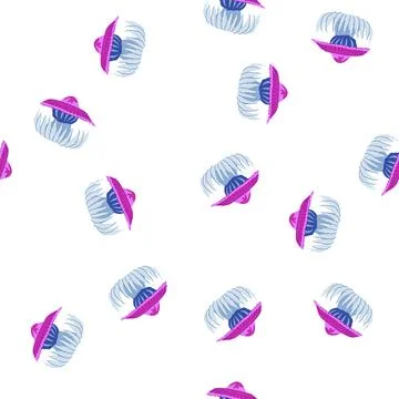 Pattern hydrozoa jellyfish cartoon vector Illustrazione stock