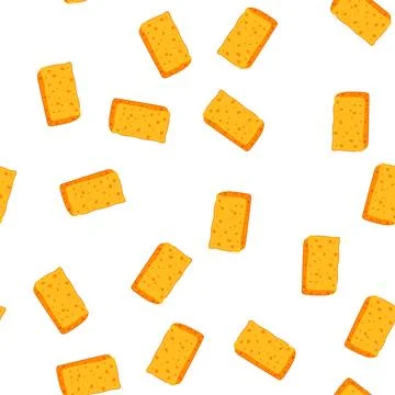 Pattern hygiene yellow sponge cartoon vector Stock Illustration