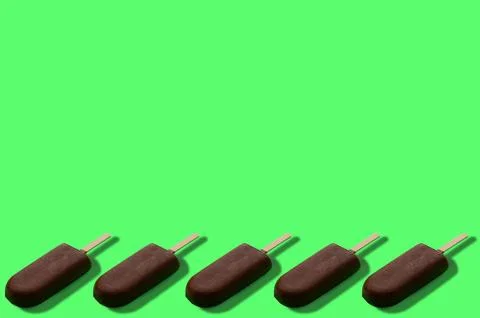 Pattern of ice cream in chocolate glaze. Fashionable ice cream in chocolate.. Stock Photos