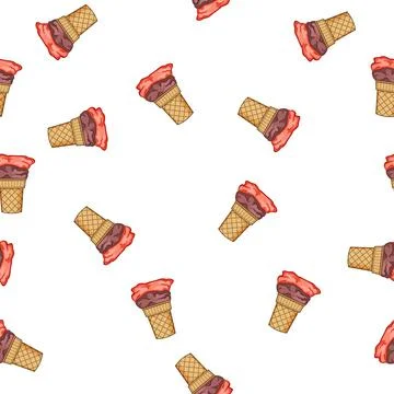 Pattern Ice cream cone fallen upside down concept Stock-Illustration