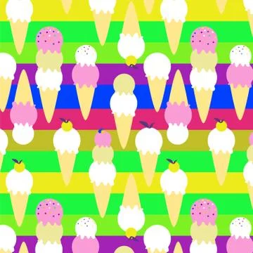 Pattern with ice cream cones. Stock Illustration