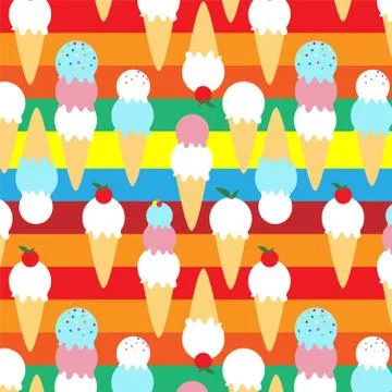 Pattern with ice cream cones. Stock Illustration