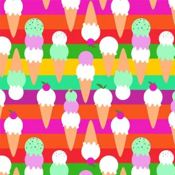 Pattern with ice cream cones. Stock Illustration