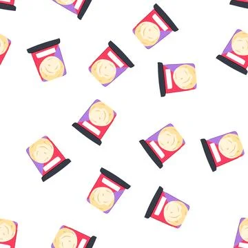 Pattern ice cream container with creamy refreshing dessert flavor Ilustración de archivo