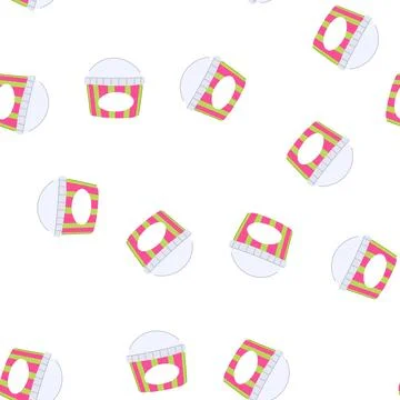 Pattern ice cream container with striped design and blank label Illustrazione stock