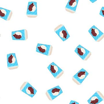 Pattern ice cream dessert in takeaway disposable cup vector art Stock Illustration