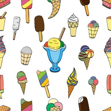 Pattern with ice cream Stock Illustration